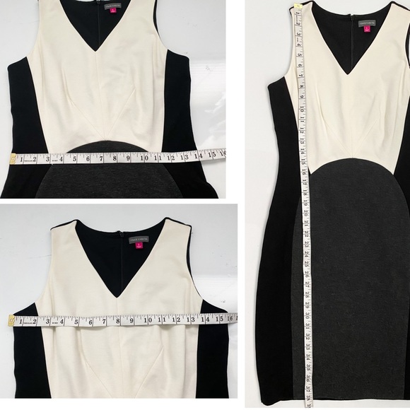 Vince Camuto Sheath Black Cream Career Formal Classy ColorBlock Sleeveless Dress - Picture 13 of 13